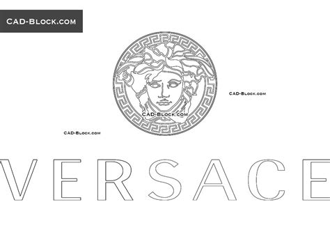 versace logo cad block|versace vector logo.